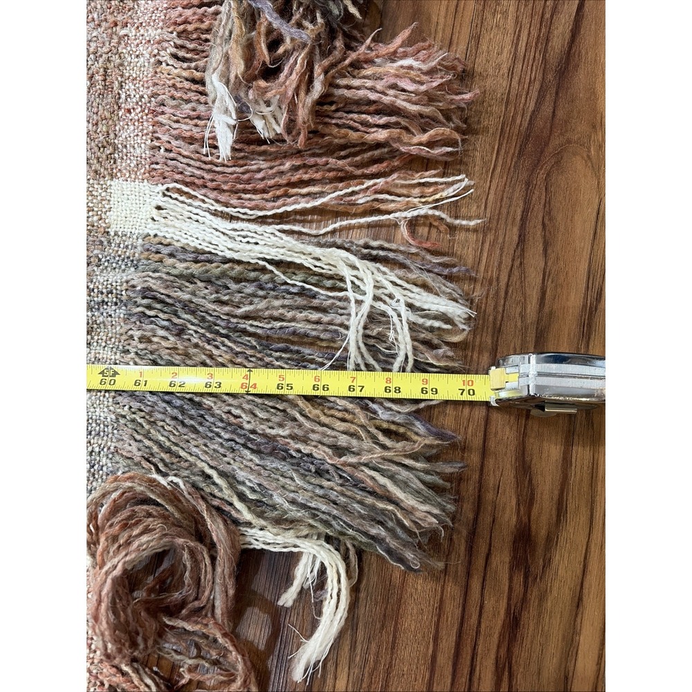 Kennebunk Weavers Throw Blanket Brown Plaid Knitted Fringe USA - Picture 6 of 7